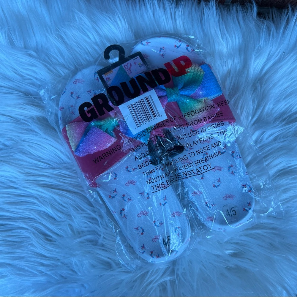 Ground Up White and Pink JoJo Siwa Slip On Sandals